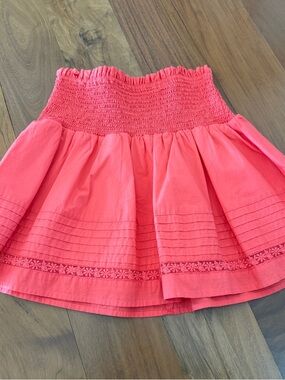 American Eagle Outfitters Coral Smocked Waist Skater Skirt